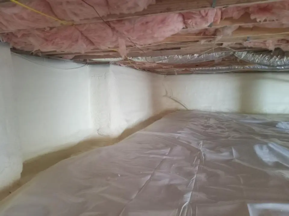 Crawl space encapsulation with closed-cell spray foam for Attic Insulation in Edgewater Park