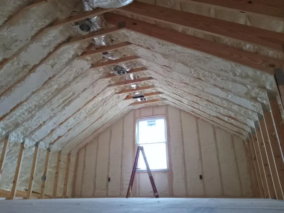 Spray foam roofing application for Crawl Space Insulation project in Edgewater Park
